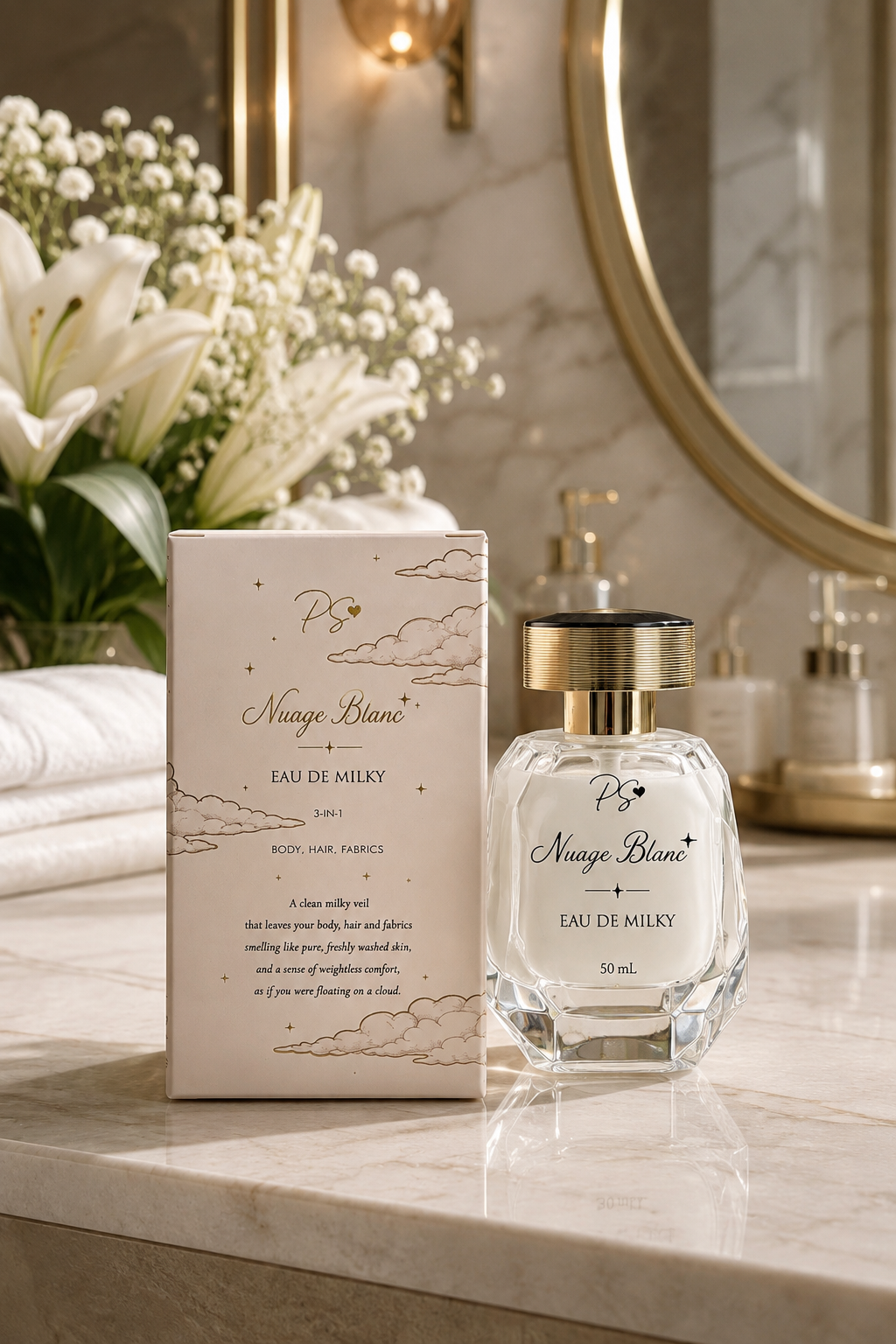 Nuage Blanc – Eau de Milky | 3-in-1 Body, Hair & Fabric Mist (50 mL)